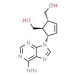 ChemSpider 2D Image | [(1S,2R,5S)-5-(6-Amino-9H-purin-9-yl)-3-cyclopentene-1,2-diyl]dimethanol | C12H15N5O2