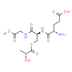 ChemSpider 2D Image | Methyl L-alpha-glutamyl-S-[(2R)-2-hydroxypropanoyl]-L-cysteinylglycinate | C14H23N3O8S