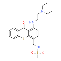 ChemSpider 2D Image | N-(((1-(2-(Diethylamino)ethyl)amino)-9-oxo-9H-thioxanthen-4-yl)methyl)methanesulfonamide | C21H27N3O3S2