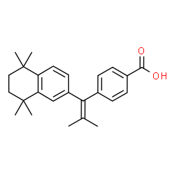 ChemSpider 2D Image | 4-[2-Methyl-1-(5,5,8,8-tetramethyl-5,6,7,8-tetrahydro-2-naphthalenyl)-1-propen-1-yl]benzoic acid | C25H30O2