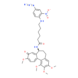 ChemSpider 2D Image | 6-[(4-Azido-2-nitrophenyl)amino]-N-[(7S)-1,2,3,10-tetramethoxy-9-oxo-5,6,7,9-tetrahydrobenzo[a]heptalen-7-yl]hexanamide | C32H37N6O8