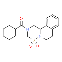 ChemSpider 2D Image | Cyclohexyl(4,4-dioxido-1,6,7,11b-tetrahydro[1,2,5]thiadiazino[3,2-a]isoquinolin-2(3H)-yl)methanone | C18H24N2O3S
