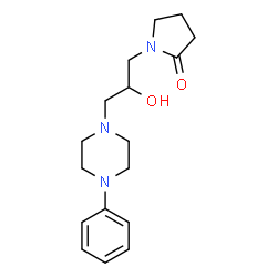 ChemSpider 2D Image | 1-[2-Hydroxy-3-(4-phenyl-1-piperazinyl)propyl]-2-pyrrolidinone | C17H25N3O2