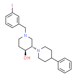 ChemSpider 2D Image | (3'S,4'S)-1'-(3-Iodobenzyl)-4-phenyl-1,3'-bipiperidin-4'-ol | C23H29IN2O