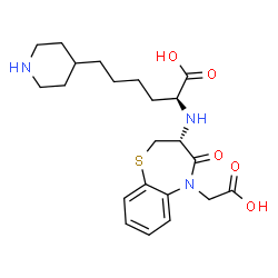 ChemSpider 2D Image | N-[(3R)-5-(Carboxymethyl)-4-oxo-2,3,4,5-tetrahydro-1,5-benzothiazepin-3-yl]-6-(4-piperidinyl)-L-norleucine | C22H31N3O5S