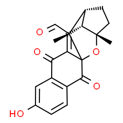 ChemSpider 2D Image | (12R,13R,16S,18R)-6-Hydroxy-16,18-dimethyl-2,9-dioxo-17-oxapentacyclo[11.4.1.0~1,10~.0~3,8~.0~12,16~]octadeca-3,5,7,10-tetraene-18-carbaldehyde | C20H18O5
