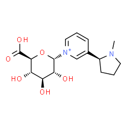 ChemSpider 2D Image | 1-(alpha-D-Glucopyranuronosyl)-3-[(2S)-1-methyl-2-pyrrolidinyl]pyridinium | C16H23N2O6