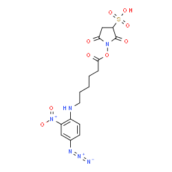 ChemSpider 2D Image | sulfosuccinimidyl 6-((4-azido-2-nitrophenyl)amino)hexanoate | C16H19N6O9S