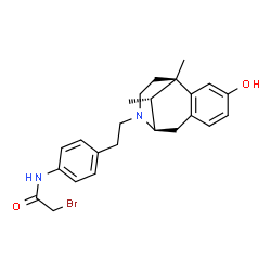 ChemSpider 2D Image | 2-Bromo-N-(4-{2-[(1R,9R,13R)-4-hydroxy-1,13-dimethyl-10-azatricyclo[7.3.1.0~2,7~]trideca-2,4,6-trien-10-yl]ethyl}phenyl)acetamide | C24H29BrN2O2