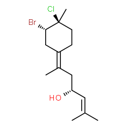 ChemSpider 2D Image | (4R,6E)-6-[(3S,4S)-3-Bromo-4-chloro-4-methylcyclohexylidene]-2-methyl-2-hepten-4-ol | C15H24BrClO
