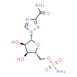 ChemSpider 2D Image | 1-(5-O-Sulfamoyl-beta-D-ribofuranosyl)-1H-1,2,4-triazole-3-carbothioamide | C8H13N5O6S2