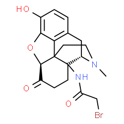 ChemSpider 2D Image | 2-Bromo-N-[(5beta,9alpha)-3-hydroxy-17-methyl-6-oxo-4,5-epoxymorphinan-14-yl]acetamide | C19H21BrN2O4