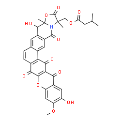 ChemSpider 2D Image | (4,12-Dihydroxy-11-methoxy-1,3a-dimethyl-2,8,14,15,17-pentaoxo-1,2,3a,4,8,14,15,17-octahydrochromeno[2',3':6,7]naphtho[2,1-g][1,3]oxazolo[3,2-b]isoquinolin-1-yl)methyl 3-methylbutanoate | C35H29NO12