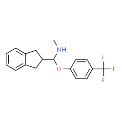 ChemSpider 2D Image | 1-(2,3-Dihydro-1H-inden-2-yl)-N-methyl-1-[4-(trifluoromethyl)phenoxy]methanamine | C18H18F3NO