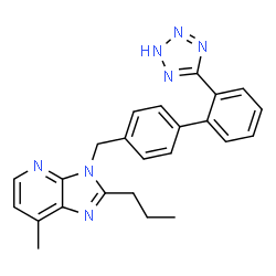 ChemSpider 2D Image | 7-Methyl-2-propyl-3-{[2'-(2H-tetrazol-5-yl)-4-biphenylyl]methyl}-3H-imidazo[4,5-b]pyridine | C24H23N7