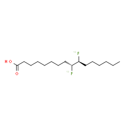 ChemSpider 2D Image | (9R,10S)-9,10-Bis[(~18~F)fluoro]hexadecanoic acid | C16H30F2O2