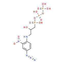 ChemSpider 2D Image | [3-[(4-azido-2-nitro-phenyl)amino]-2-hydroxy-propyl]-(hydroxy-phosphonooxy-phosphoryl)oxy-phosphinic acid | C9H15N5O12P3