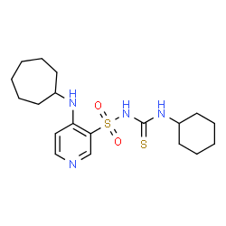 ChemSpider 2D Image | 4-(Cycloheptylamino)-N-(cyclohexylcarbamothioyl)-3-pyridinesulfonamide | C19H30N4O2S2