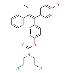 ChemSpider 2D Image | (Z)-4-(1-(4-Hydroxyphenyl)-2-phenyl-1-butenyl)phenyl bis(2-chloroethyl)carbamate | C27H27Cl2NO3