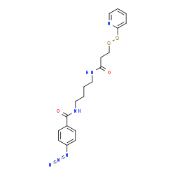 ChemSpider 2D Image | 4-Azido-N-(4-{[3-(2-pyridinyldisulfanyl)propanoyl]amino}butyl)benzamide | C19H23N6O2S2