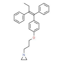 ChemSpider 2D Image | 1-(3-{4-[(1Z)-1,2-Diphenyl-1-buten-1-yl]phenoxy}propyl)aziridine | C27H29NO
