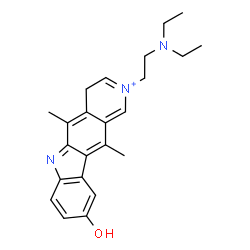 ChemSpider 2D Image | 2-[2-(Diethylamino)ethyl]-9-hydroxy-5,11-dimethyl-4H-pyrido[4,3-b]carbazol-2-ium | C23H28N3O