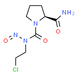 ChemSpider 2D Image | 1,2-Pyrrolidinedicarboxamide, N1-(2-chloroethyl)-N1-nitroso-, (S)- | C8H13ClN4O3