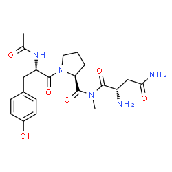 ChemSpider 2D Image | N-Acetyl-L-tyrosyl-N-[(2S)-2,4-diamino-4-oxobutanoyl]-N-methyl-L-prolinamide | C21H29N5O6