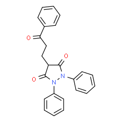 ChemSpider 2D Image | 4-(3-Oxo-3-phenylpropyl)-1,2-diphenyl-3,5-pyrazolidinedione | C24H20N2O3