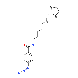 ChemSpider 2D Image | 4-Azido-N-{6-[(2,5-dioxo-1-pyrrolidinyl)oxy]-6-oxohexyl}benzamide | C17H20N5O5