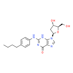 ChemSpider 2D Image | N-(4-Butylphenyl)-2'-deoxyguanosine | C20H25N5O4