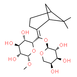 ChemSpider 2D Image | Methyl 6-O-alpha-L-arabinopyranosyl-6-C-(6,6-dimethylbicyclo[3.1.1]hept-2-ylidene)-beta-L-idopyranoside | C21H34O10