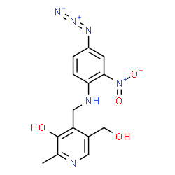 ChemSpider 2D Image | 4-{[(4-Azido-2-nitrophenyl)amino]methyl}-5-(hydroxymethyl)-2-methyl-3-pyridinol | C14H15N6O4