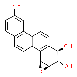 ChemSpider 2D Image | (7R,8S,8aR,9aS)-7,8,8a,9a-Tetrahydrochryseno[3,4-b]oxirene-3,7,8-triol | C18H14O4