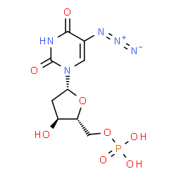 ChemSpider 2D Image | 5-Azido-2'-deoxyuridine 5'-(dihydrogen phosphate) | C9H13N5O8P