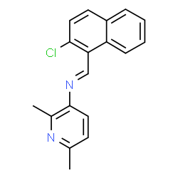 ChemSpider 2D Image | (E)-1-(2-Chloro-1-naphthyl)-N-(2,6-dimethyl-3-pyridinyl)methanimine | C18H15ClN2