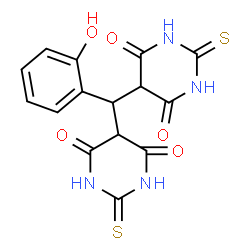 ChemSpider 2D Image | 5,5'-[(2-Hydroxyphenyl)methylene]bis(2-thioxodihydro-4,6(1H,5H)-pyrimidinedione) | C15H12N4O5S2