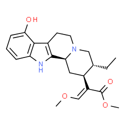 ChemSpider 2D Image | Methyl (16E)-9-hydroxy-16-(methoxymethylene)corynan-17-oate | C22H28N2O4