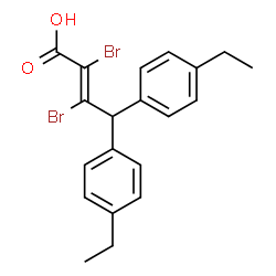 ChemSpider 2D Image | (2E)-2,3-Dibromo-4,4-bis(4-ethylphenyl)-2-butenoic acid | C20H20Br2O2