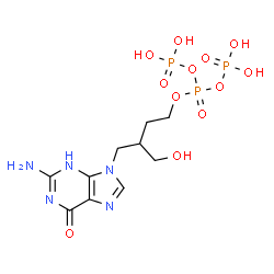 ChemSpider 2D Image | [3-[(2-amino-6-oxo-3H-purin-9-yl)methyl]-4-hydroxy-butyl] diphosphono phosphate | C10H18N5O12P3