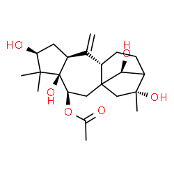 ChemSpider 2D Image | (3beta,6beta,14S)-3,5,14,16-Tetrahydroxygrayanotox-10-en-6-yl acetate | C22H34O6
