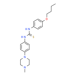 ChemSpider 2D Image | 1-(4-Butoxyphenyl)-3-[4-(4-methyl-1-piperazinyl)phenyl]thiourea | C22H30N4OS