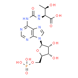 ChemSpider 2D Image | N(6)-L-threonylcarbamoyladenine 5'-monophosphate | C15H21N6O11P
