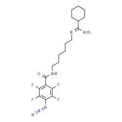 ChemSpider 2D Image | N-(6-{(Z)-[Amino(cyclohexyl)methylene]amino}hexyl)-4-azido-2,3,5,6-tetrafluorobenzamide | C20H27F4N6O