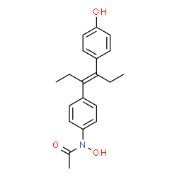 ChemSpider 2D Image | N-Hydroxy-N-{4-[(3E)-4-(4-hydroxyphenyl)-3-hexen-3-yl]phenyl}acetamide | C20H23NO3