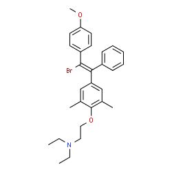 ChemSpider 2D Image | 2-{4-[(Z)-2-Bromo-2-(4-methoxyphenyl)-1-phenylvinyl]-2,6-dimethylphenoxy}-N,N-diethylethanamine | C29H34BrNO2