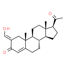 ChemSpider 2D Image | (2E)-2-(Hydroxymethylene)pregn-4-ene-3,20-dione | C22H30O3