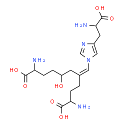 ChemSpider 2D Image | (5Z)-2,10-Diamino-5-{[4-(2-amino-2-carboxyethyl)-1H-imidazol-1-yl]methylene}-7-hydroxyundecanedioic acid | C18H29N5O7