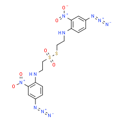 ChemSpider 2D Image | S-{2-[(4-Azido-2-nitrophenyl)amino]ethyl} 2-[(4-azido-2-nitrophenyl)amino]ethanesulfonothioate | C16H18N10O6S2