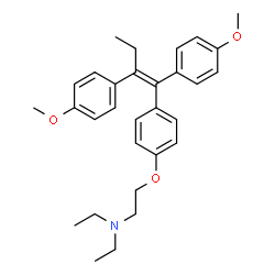 ChemSpider 2D Image | 2-{4-[(1Z)-1,2-Bis(4-methoxyphenyl)-1-buten-1-yl]phenoxy}-N,N-diethylethanamine | C30H37NO3
